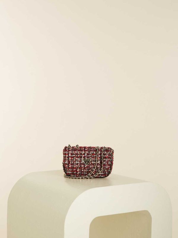 Guess Cessily Tweed Micro Mini Väska Dam Röda Olika Färger | 613409-GIN