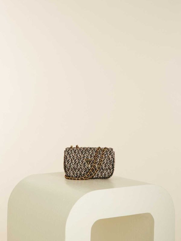 Guess Cessily Tweed Micro Mini Väska Dam Grå Vita | 715643-NGA