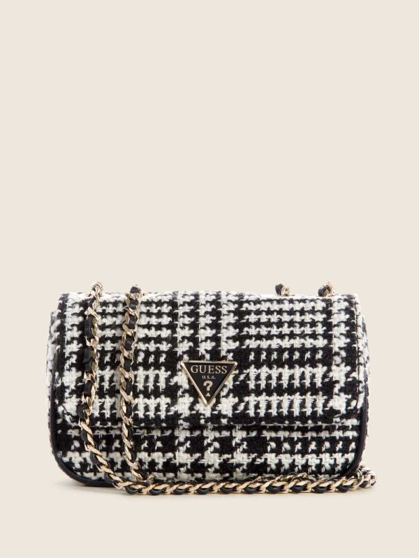 Guess Cessily Tweed Mini Convertible Crossbody Väska Dam Tvätt | 130759-WMS