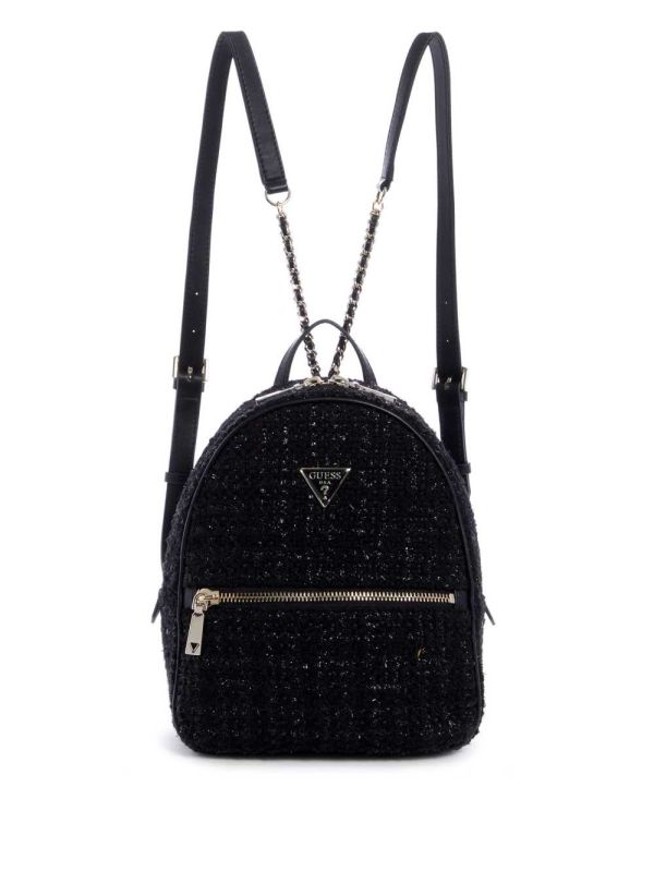 Guess Cessily Velvet Ryggsäck Dam Svarta | 625843-VJU