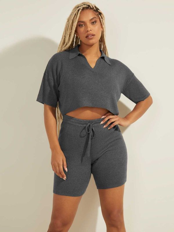 Guess Charli Oversized Polo Tröjor Dam Mörkgrå | 897235-TLZ