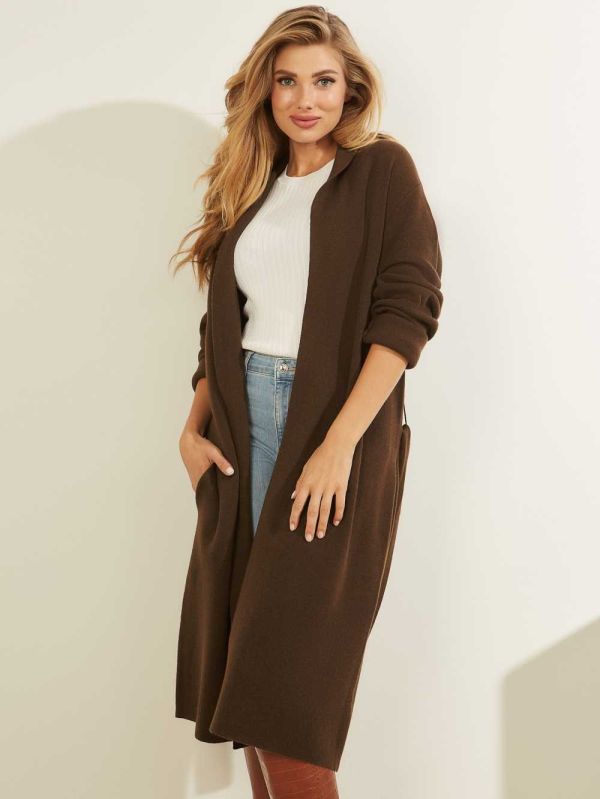Guess Clarissa Cardigan Tröjor Dam Kaffe | 475321-TJV