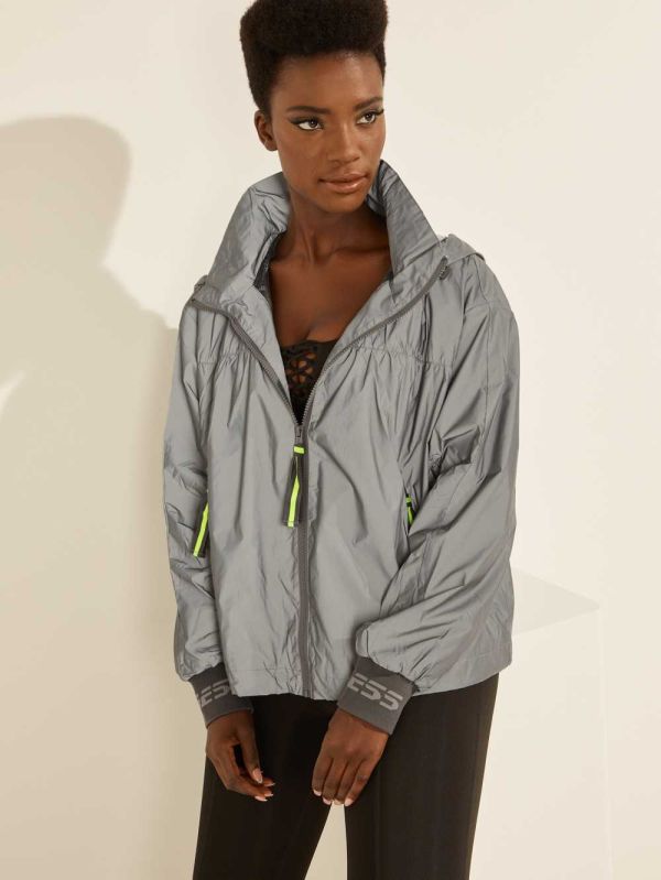 Guess Cleo Reflective Vindjacka Dam Silver | 379815-RNX