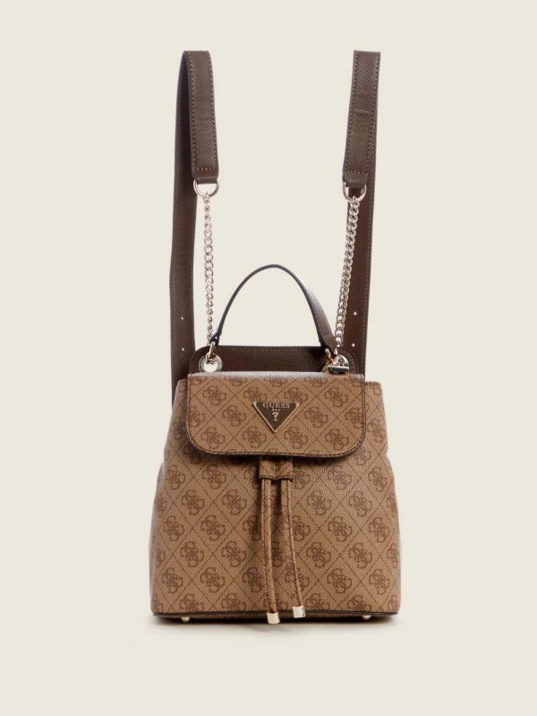 Guess Cordelia Logo Convertible Ryggsäck Dam Bruna | 643587-YOR