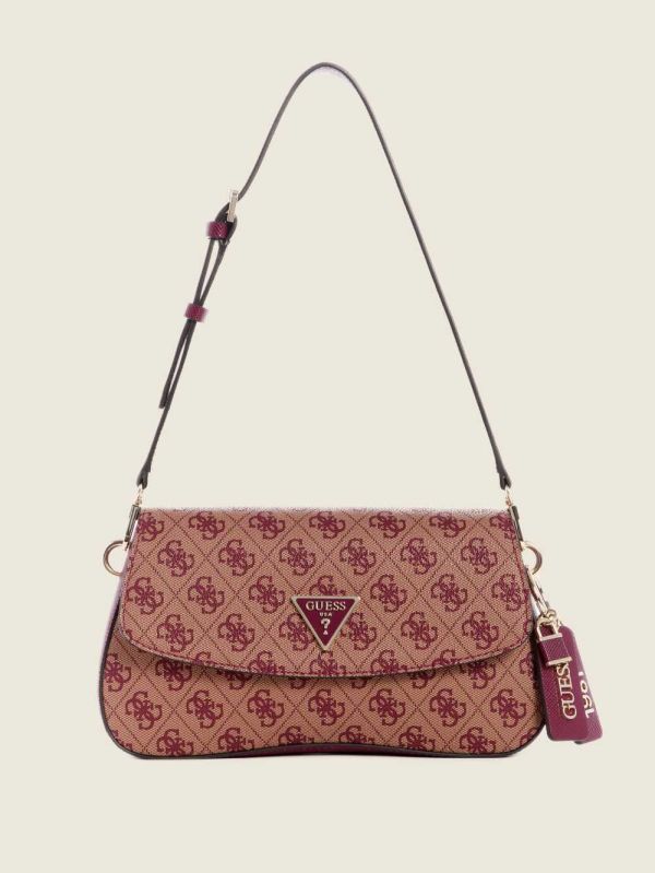 Guess Cordelia Logo Flap Axelväska Dam Lila | 381265-HUO