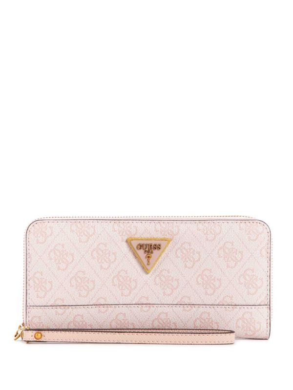 Guess Cordelia Logo Large Zip-Around Plånbok Dam Rosa Vita | 259148-ZPI