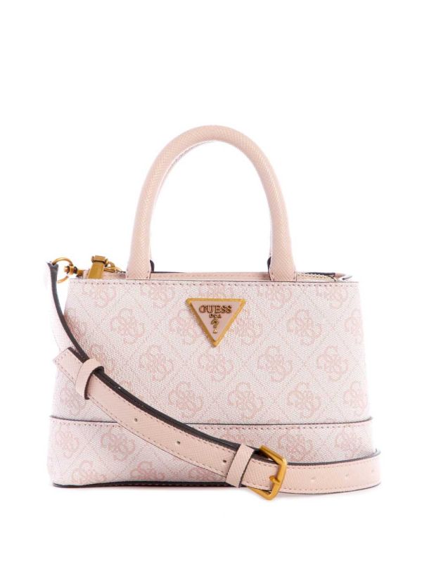 Guess Cordelia Logo Mini Satchel Väska Dam Rosa Vita | 095347-CQS