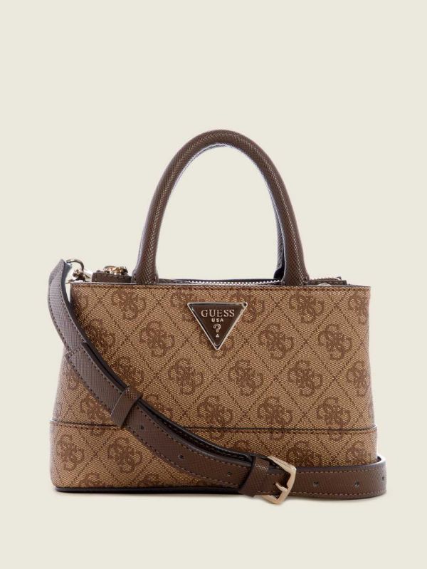 Guess Cordelia Logo Mini Satchel Väska Dam Bruna | 376049-PRL