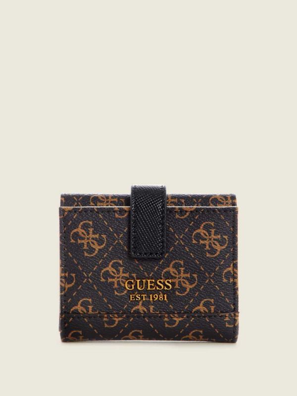 Guess Cordelia Logo Small Trifold Plånbok Dam Bruna Olika Färger | 631092-OBC