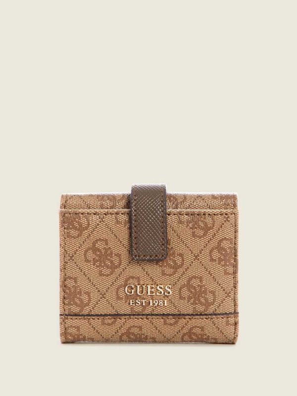 Guess Cordelia Logo Small Trifold Plånbok Dam Bruna | 749106-TUX