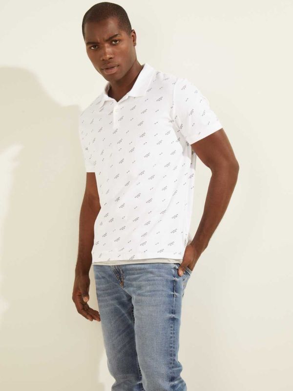 Guess Corey Piketröja Herr Vita | 386940-UAX