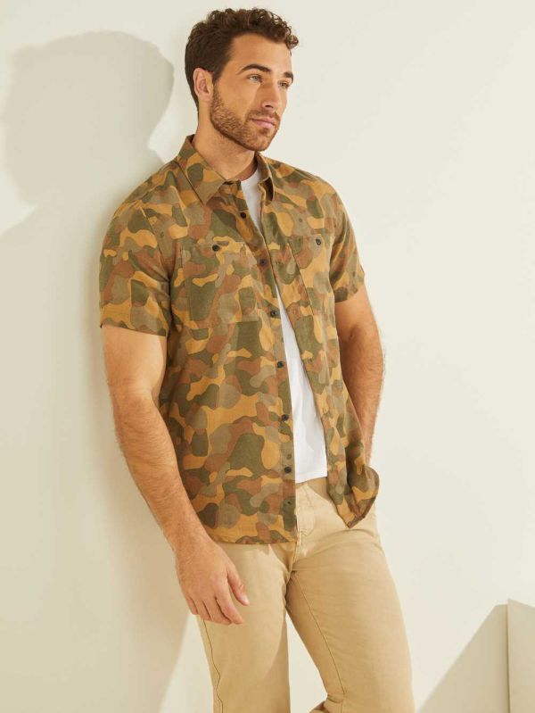 Guess Crafted Camo Skjorta Herr Camo | 205167-DVO