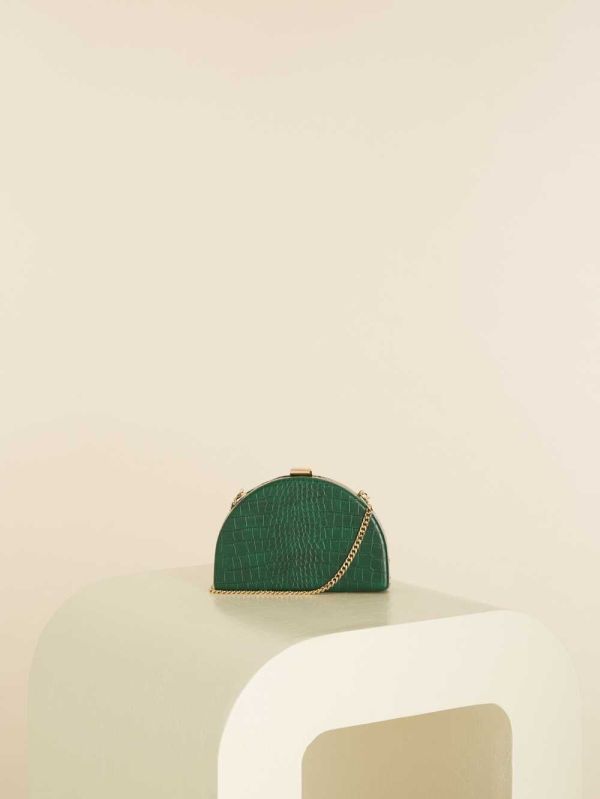 Guess Croc Clutch Crossbody Väska Dam Gröna | 701596-DGE
