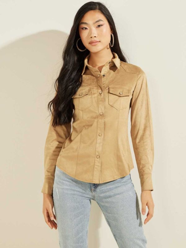 Guess Daisy Skjorta Dam Blå Orange | 143596-KQI