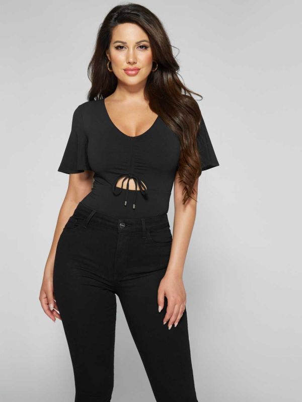 Guess Darling Cutout Bodysuit Dam Svarta | 746308-RFC