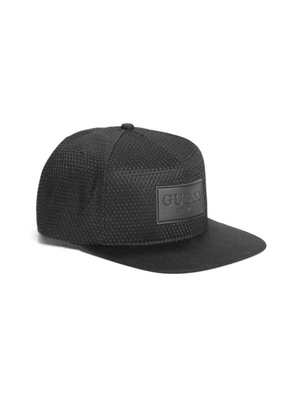 Guess Dave Mesh Platta Brim Snapback Hatt Herr Svarta | 195047-OQM
