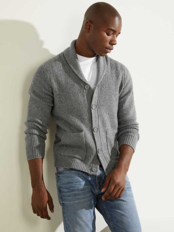 Guess Declan Shawl Cardigan Tröjor Herr Grå Olika Färger | 097581-GZH