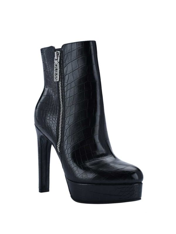 Guess Dejah Croc Platform Kängor Dam Svarta | 352704-CIT