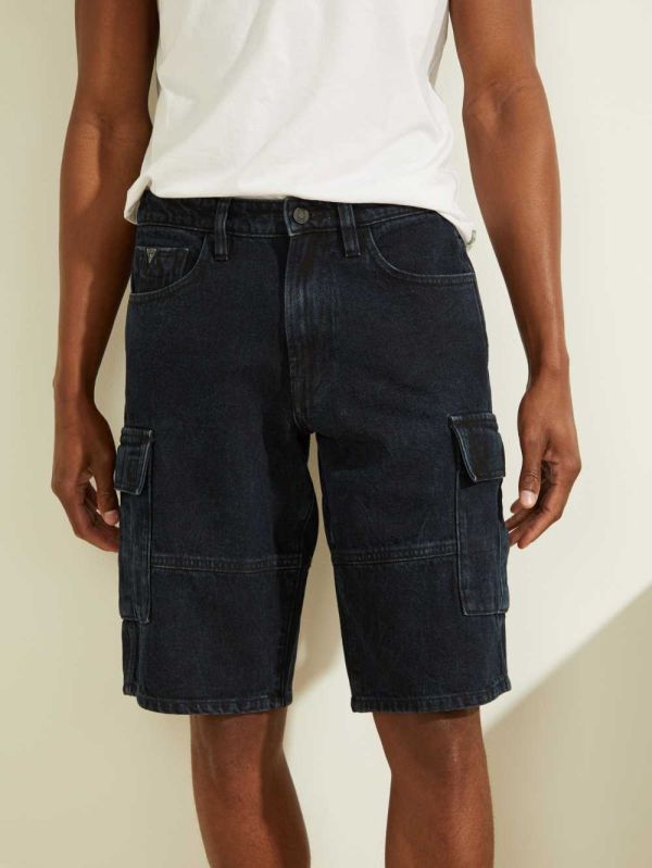 Guess Denim Cargo Shorts Herr Indigo | 072436-HDL