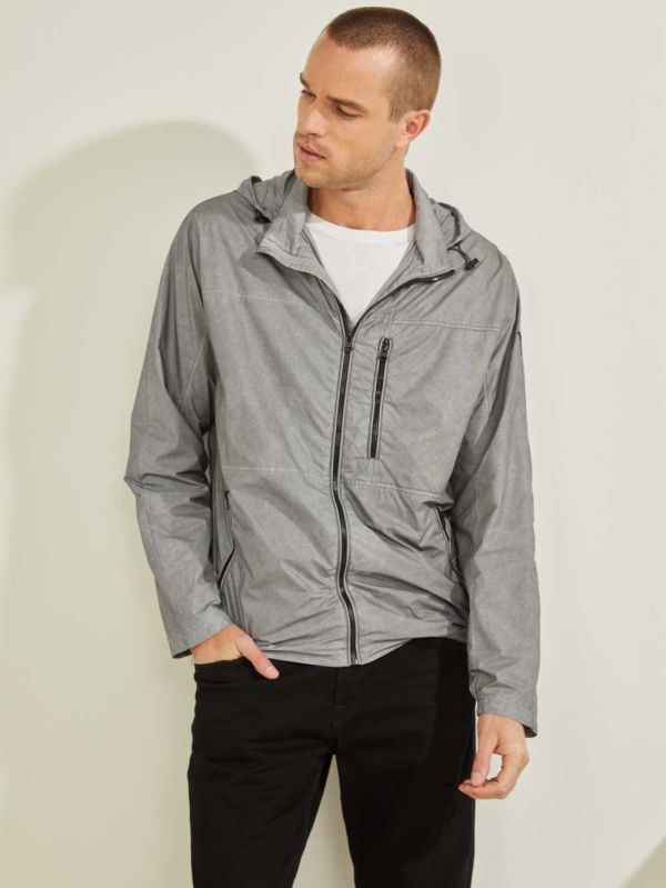 Guess Denver Reflective Vindjacka Herr Grå | 821576-LQJ