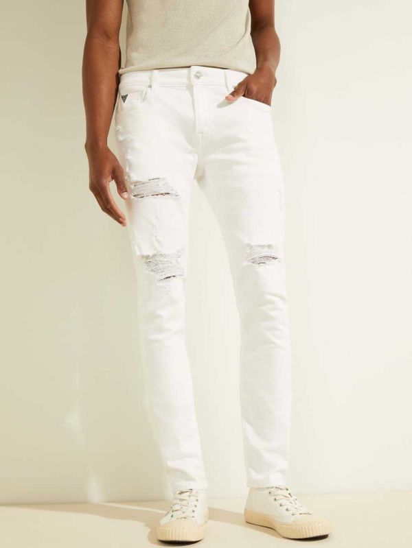 Guess Destroyed Painter's Skinny Jeans Herr Vita | 935012-MOX