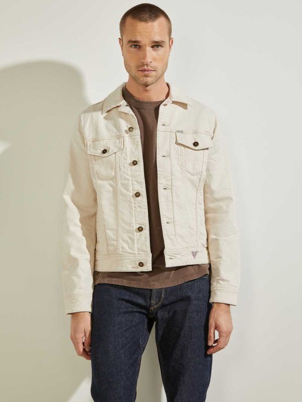 Guess Dillon Denim Jacka Herr Beige | 651048-SUD