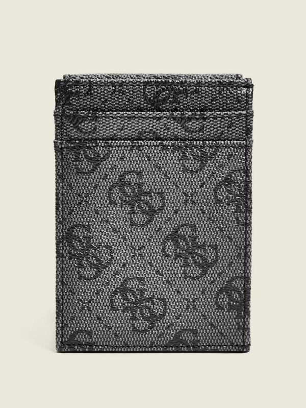 Guess Don Logo-Print Magnetic Card Case Plånbok Dam Svarta | 247865-XCH