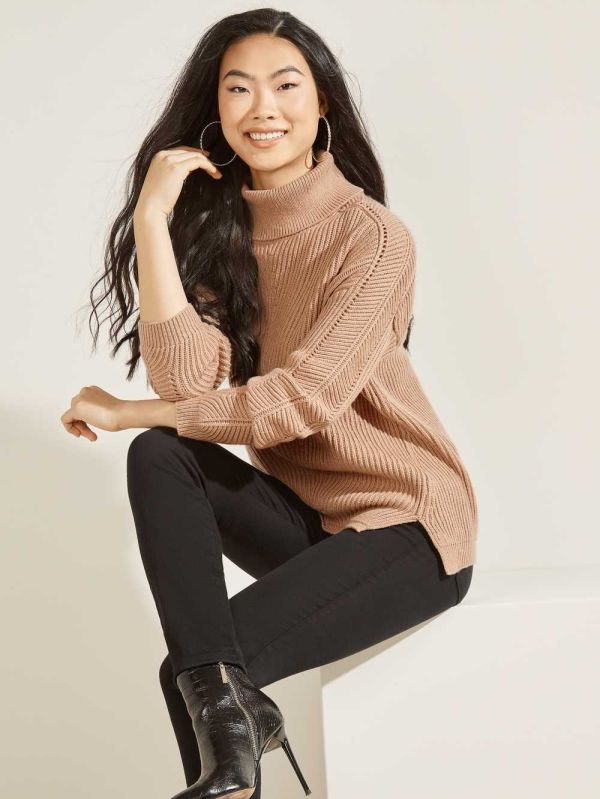 Guess Doni Turtleneck Tröjor Dam Ljuskaffe | 479201-PHG