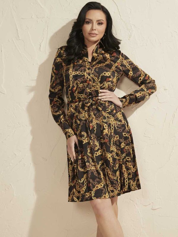 Guess Dyane Pleated Skjorta Dam Blommiga Bruna | 879542-UPV