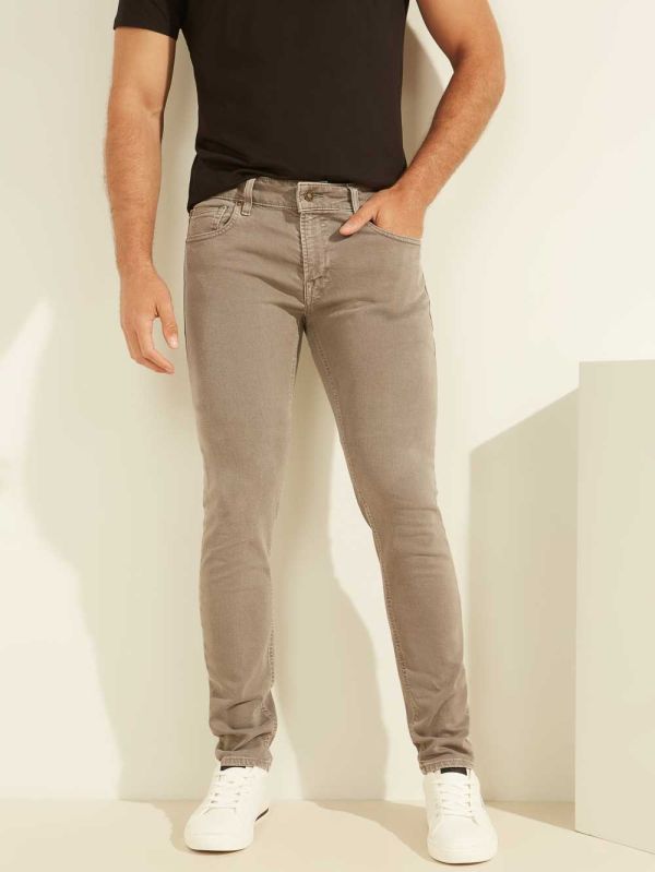 Guess Dyed Skinny Jeans Herr Khaki | 971260-ONM