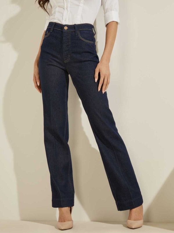 Guess Eco '80s Straight Jeans Dam Mörkblå | 027563-FEG