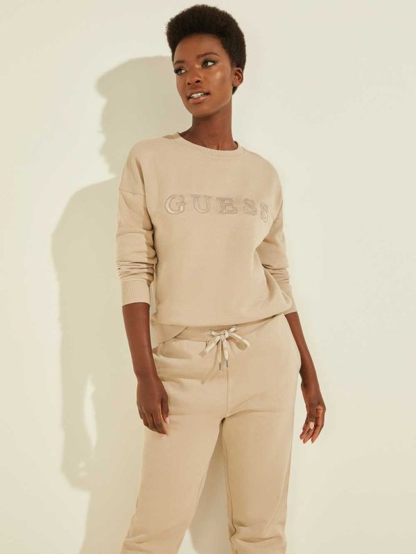 Guess Eco Alene Logo Crewneck Sweatshirt Dam Grå | 465817-FRE