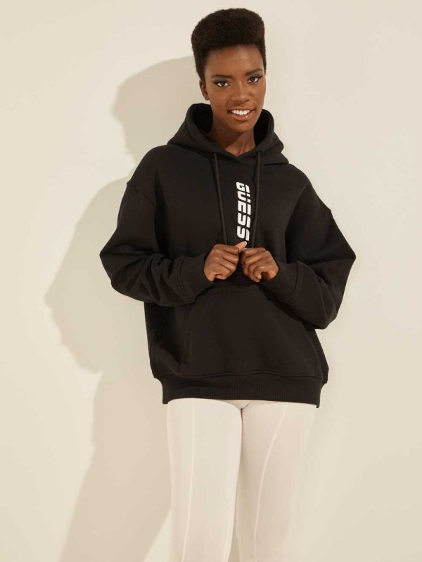 Guess Eco Alisha Hooded Sweatshirt Dam Svarta | 695704-NOG
