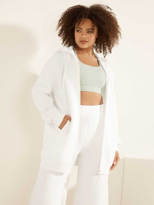 Guess Eco Allie Longline Hoodie Dam Grädde | 284603-KXM