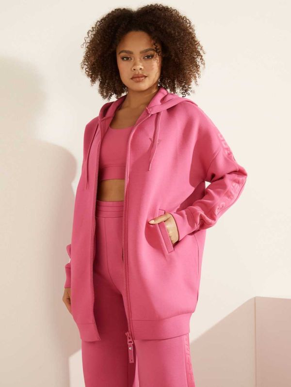 Guess Eco Allie Longline Hoodie Dam Lila | 514238-VGO