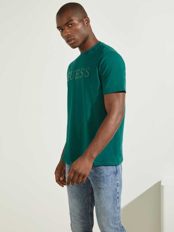 Guess Eco Alphy T-shirt Herr Gröna | 857316-QWE