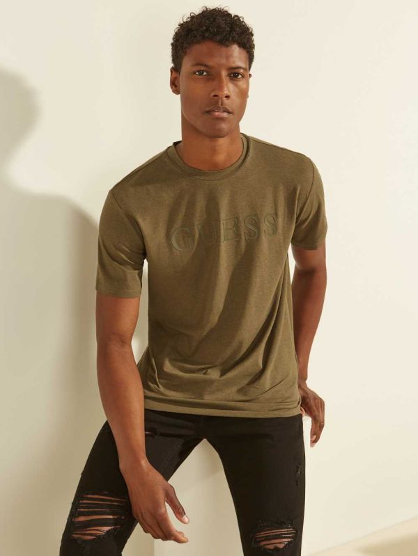 Guess Eco Alphy T-shirt Herr Olivgröna | 475321-OJY