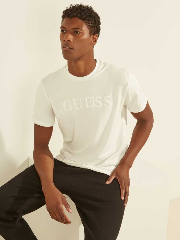 Guess Eco Alphy T-shirt Herr Vita | 895721-KST