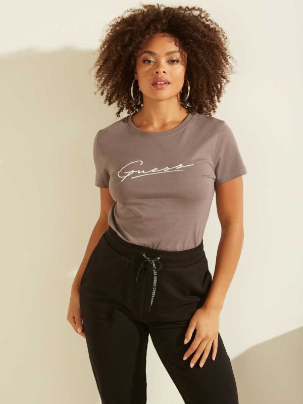 Guess Eco Amelia Logo T-shirt Dam Lila | 542791-EWI