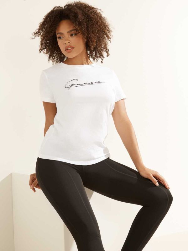 Guess Eco Amelia Logo T-shirt Dam Vita | 094517-ORH