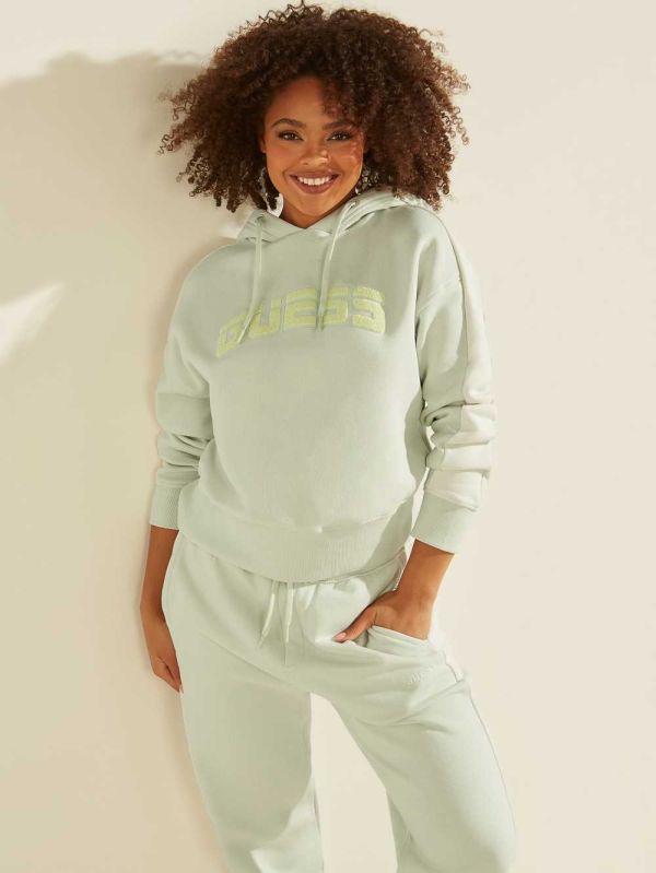Guess Eco Annetta Hooded Sweatshirt Dam Gröna | 687359-SWJ