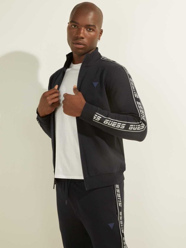 Guess Eco Arlo Logo Tape Jacka Herr Mörkblå | 938457-RWN