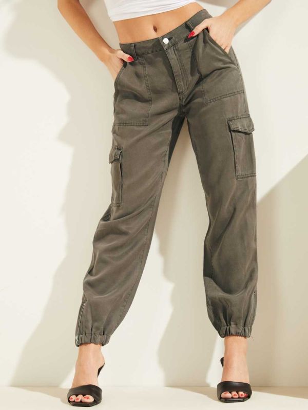 Guess Eco Bowie Cargo Chino Byxor Dam Gröna Olika Färger | 607214-TAJ