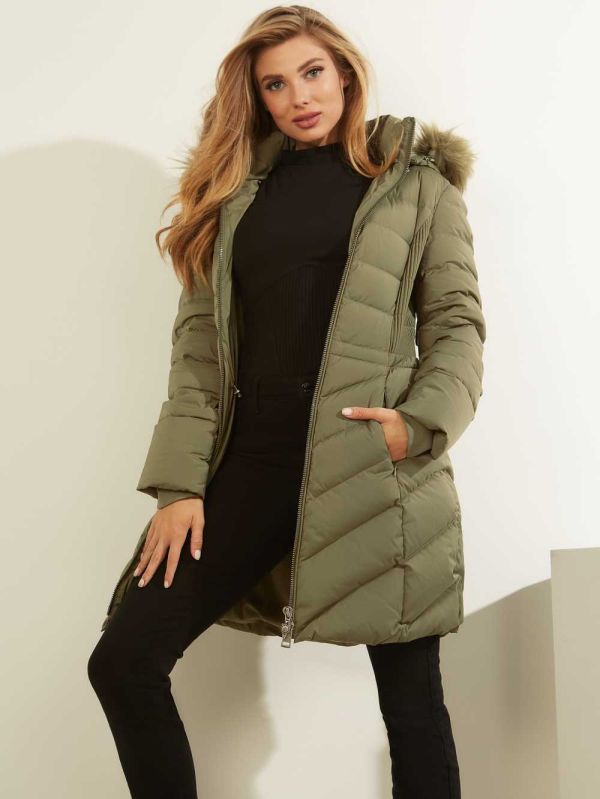 Guess Eco Cecilia Down Puffer Rockar Dam Tvätt | 152894-XNP