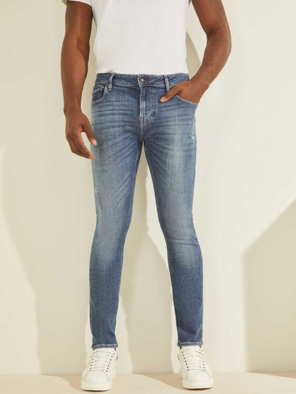 Guess Eco Chris Skinny Jeans Herr Blå Vita | 856342-TYX