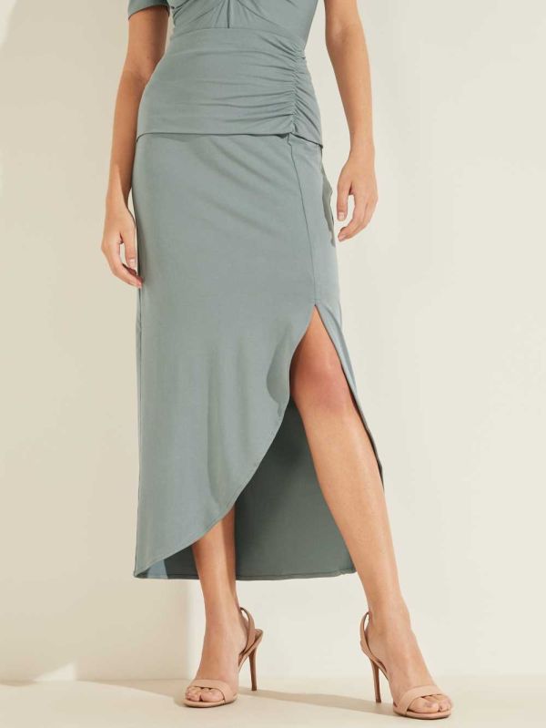 Guess Eco Concetta Maxi Kjolar Dam Turkos | 165480-DFQ