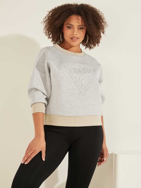 Guess Eco Corina Logo Sweatshirt Dam Ljusgrå | 791542-PGT
