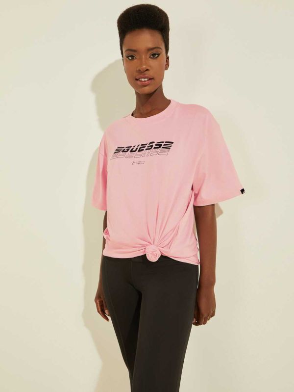 Guess Eco Dalya Logo T-shirt Dam Ljusrosa | 970843-THQ