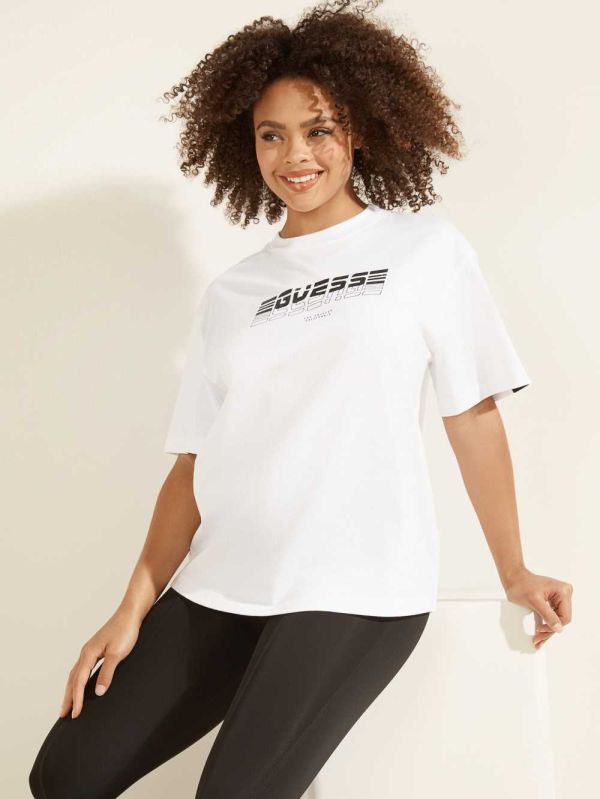 Guess Eco Dalya Logo T-shirt Dam Vita | 981735-TON