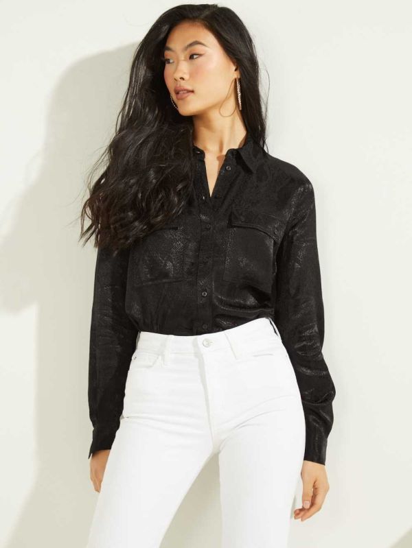 Guess Eco Daphne Skjorta Dam Svarta | 542907-QDY